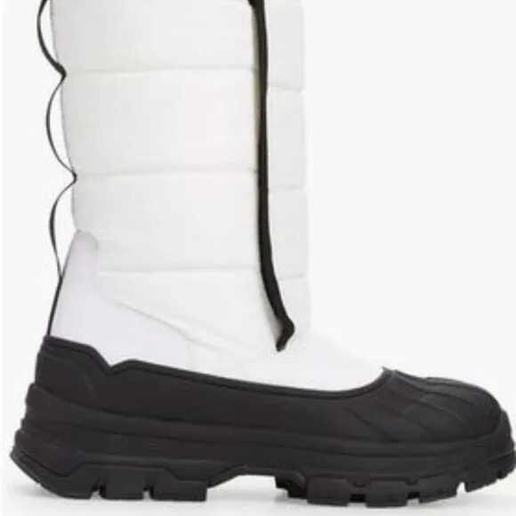 NEW HUNTER Tall Buckle Snow Boots White/black for women 864mn