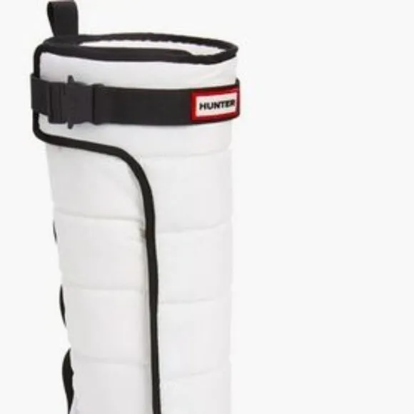 NEW HUNTER Tall Buckle Snow Boots White/black for women 864mn
