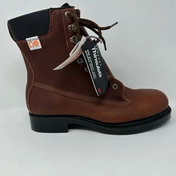 NEW Hytest 00660 8&quot; Insulated Brown Leather Steel Toe Sz 10 3E Work Boots Men’s