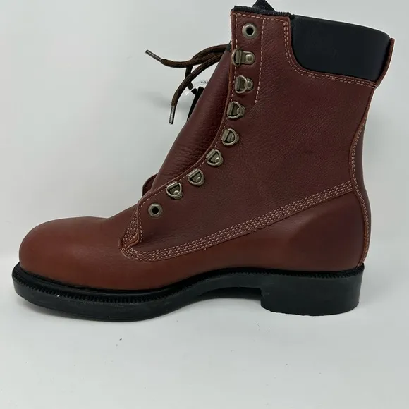 NEW Hytest 00660 8&quot; Insulated Brown Leather Steel Toe Sz 10 3E Work Boots Men’s