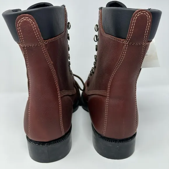 NEW Hytest 00660 8&quot; Insulated Brown Leather Steel Toe Sz 10 3E Work Boots Men’s