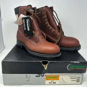 NEW Hytest 00660 8&quot; Insulated Brown Leather Steel Toe Sz 10 3E Work Boots Men’s