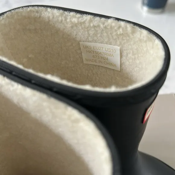 New in Box! Hunter Classic Black Boots Insulated-Toddler Size 10