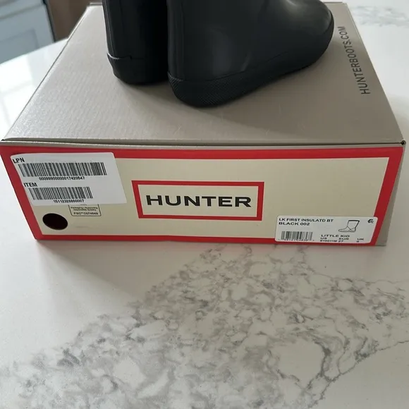 New in Box! Hunter Classic Black Boots Insulated-Toddler Size 10
