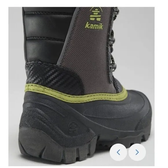 New Kamik Luke 3 Big Kids Boys Girls Sz 1 Eu 32 Snow Boots Insulated Charcoal