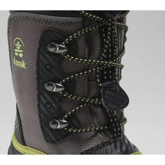 New Kamik Luke 3 Big Kids Boys Girls Sz 1 Eu 32 Snow Boots Insulated Charcoal