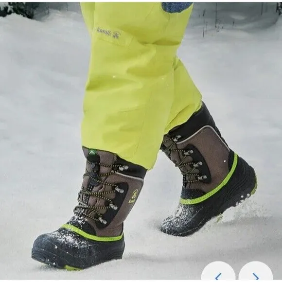 New Kamik Luke 3 Big Kids Boys Girls Sz 1 Eu 32 Snow Boots Insulated Charcoal
