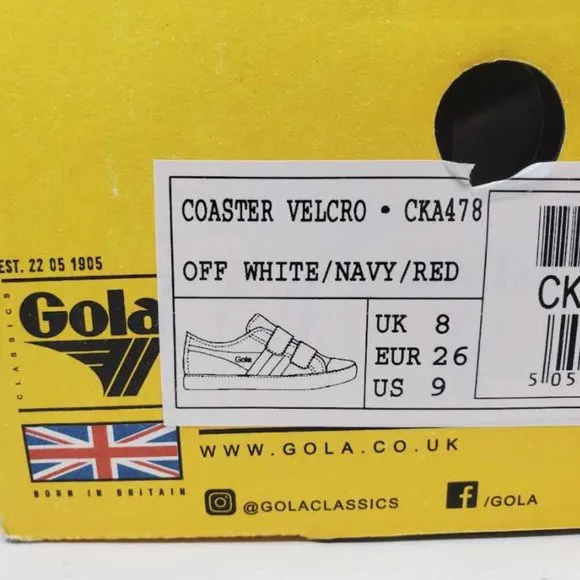 NEW KIDS 9 1 GOLA x CREWCUTS FOR J CREW WHITE COASTERS SHOES TRAINERS