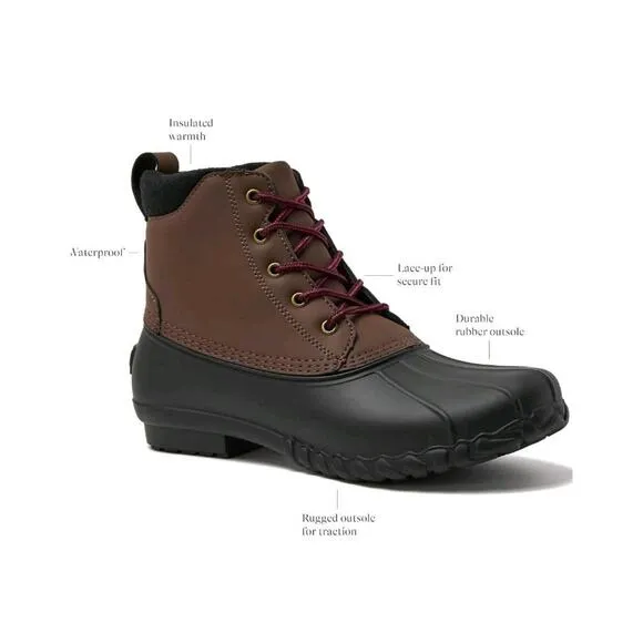 New! Lands' End Men's Dakota Waterproof Boots Insulated Warm Duck Boots SZ 13 3E