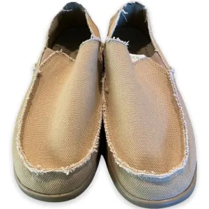 NEW Men’s Sz 11 Crocs Santa Cruz Loafer Slip On Shoes Canvas Khaki