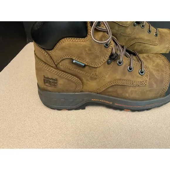 New! Mens Timberland Pro Helix HD 6&quot; Brown Composite Toe Waterproof Boots. SZ 8M