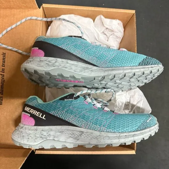 New Merrell Fly Strike Outdoor Running Shoes Sneakers 9 Teal Blue Green