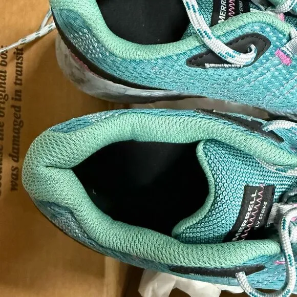 New Merrell Fly Strike Outdoor Running Shoes Sneakers 9 Teal Blue Green