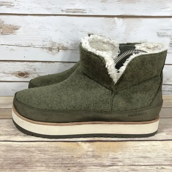 NEW Merrell Juno Pull On Boots Womens Size 8 Slipper Cozy Booties Insulated
