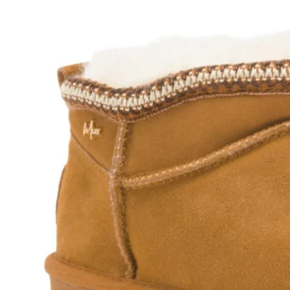 NEW MEXX Suede Shearling Booties Sheepskin Sneaker Bottom cognac for women 563tn