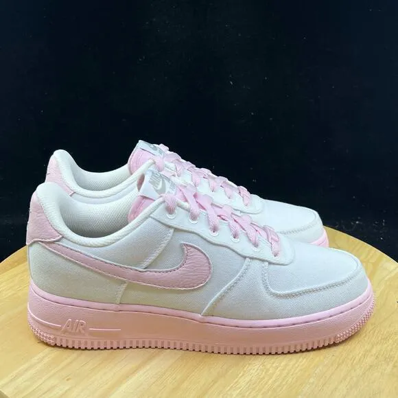 NEW Nike By You NBY Air Force 1 White Light Pink Canvas Women Size 8 DZ3638-900