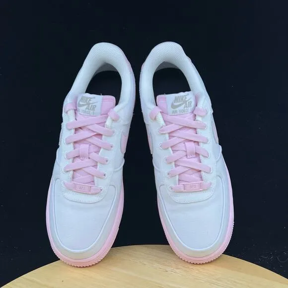 NEW Nike By You NBY Air Force 1 White Light Pink Canvas Women Size 8 DZ3638-900