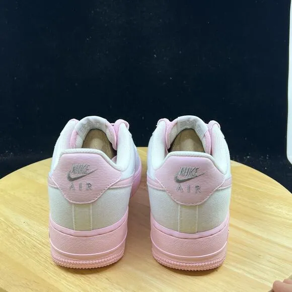 NEW Nike By You NBY Air Force 1 White Light Pink Canvas Women Size 8 DZ3638-900