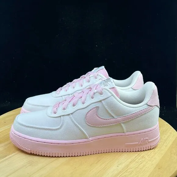 NEW Nike By You NBY Air Force 1 White Light Pink Canvas Women Size 8 DZ3638-900