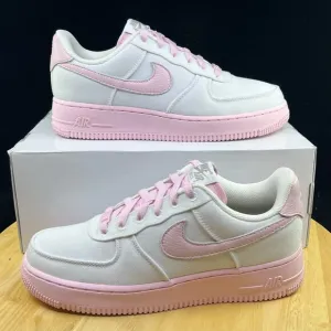 NEW Nike By You NBY Air Force 1 White Light Pink Canvas Women Size 8 DZ3638-900