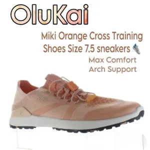NEW OluKai Womens Miki Orange Cross Training Shoes 7.5 sneakers 👟