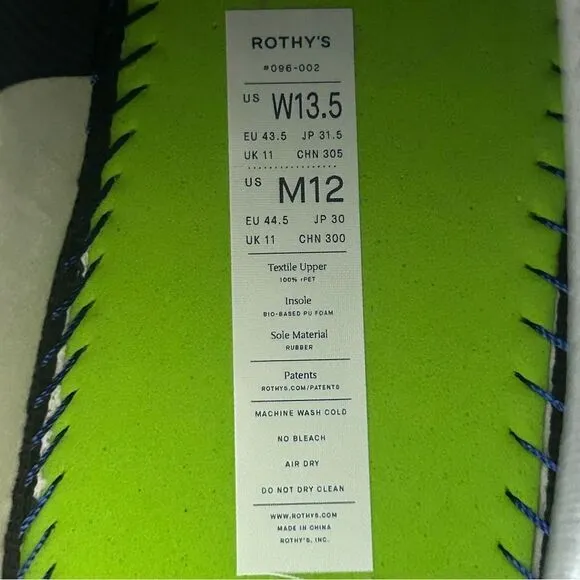 NEW Rothy’s RS02 Men’s Shoes Lace Up Sneakers Knit Navy Blue Size 12