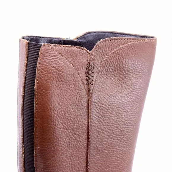 NEW SALVIA gilly calf-high boot in pebble cuoio
