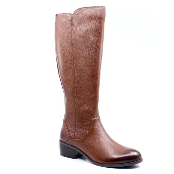 NEW SALVIA gilly calf-high boot in pebble cuoio