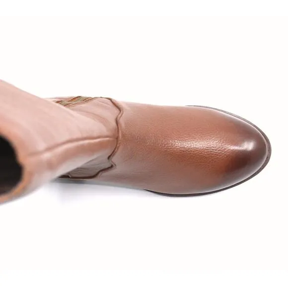 NEW SALVIA gilly calf-high boot in pebble cuoio