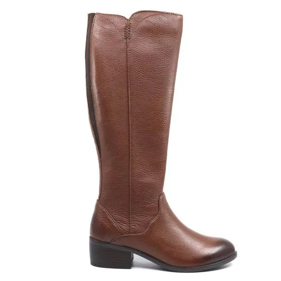 NEW SALVIA gilly calf-high boot in pebble cuoio