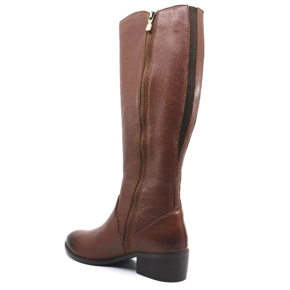 NEW SALVIA gilly calf-high boot in pebble cuoio
