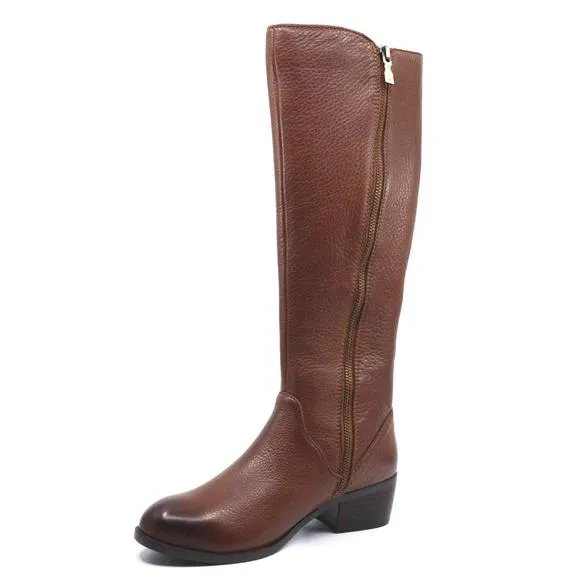 NEW SALVIA gilly calf-high boot in pebble cuoio