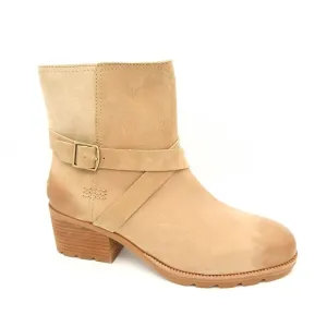 NEW Sorel Cate Buckle Boots Womens 7 Beige Leather Neutral Outdoors Rustic