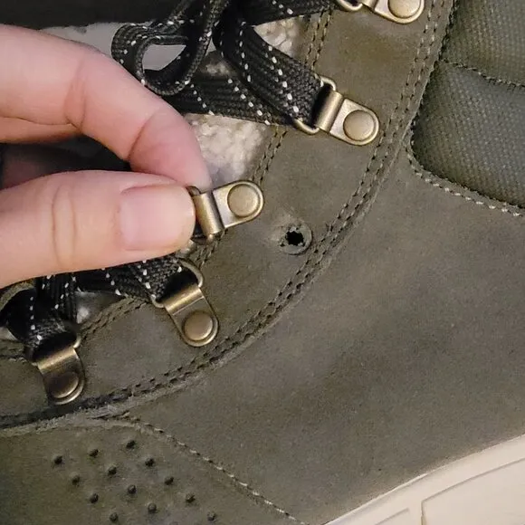 NEW Sorel Explorer Next Hiker Boots Women 12 Green Suede City Cozy Warm Gorpcore