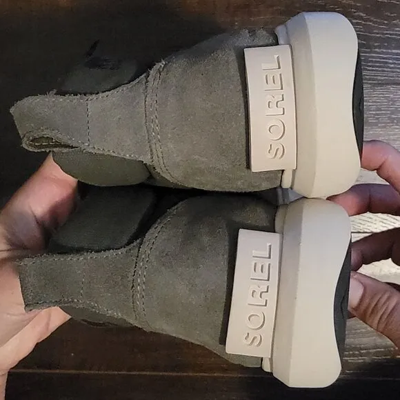 NEW Sorel Explorer Next Hiker Boots Women 12 Green Suede City Cozy Warm Gorpcore