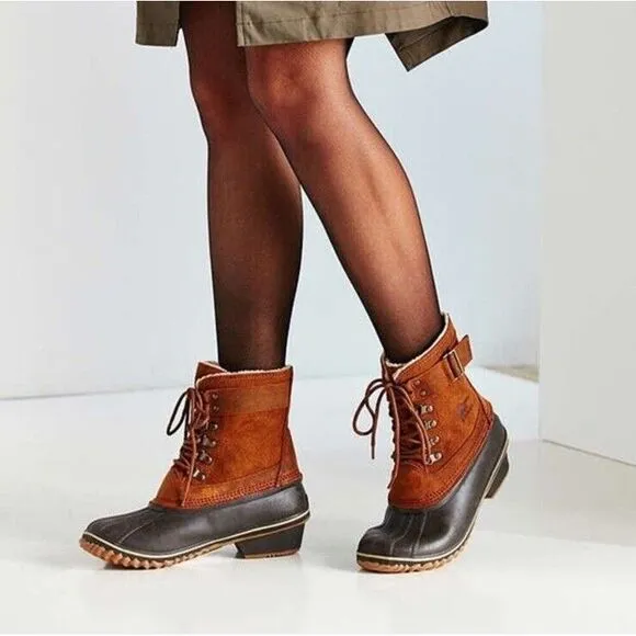 NEW SOREL FANCY LACE II Waterproof Winter Boots Women 10 Fleece Lined‎ Insulated