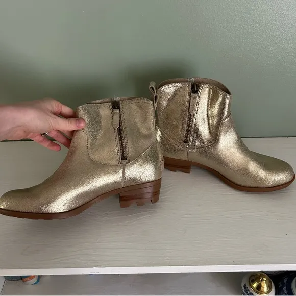 NEW Sorel Lolla II Bootie Waterproof Ankle Boot Metallic
