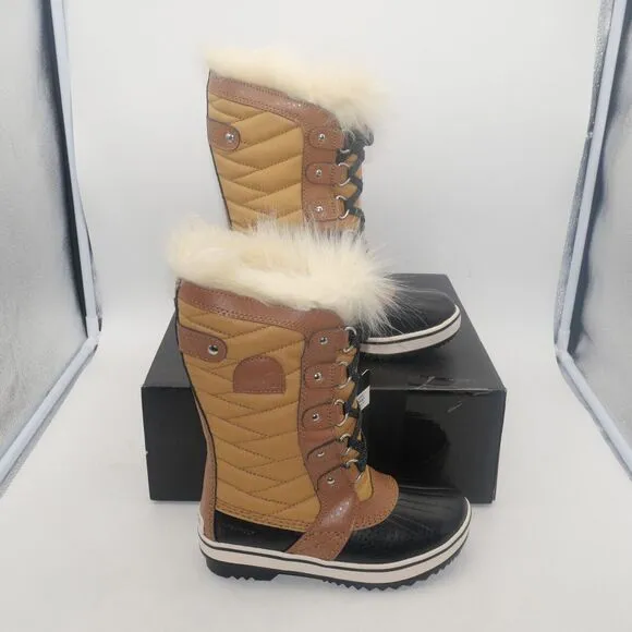 NEW Sorel Tofino II Youth 1 Winter Snow Boots WP Insulated Curry Brown Big Kids