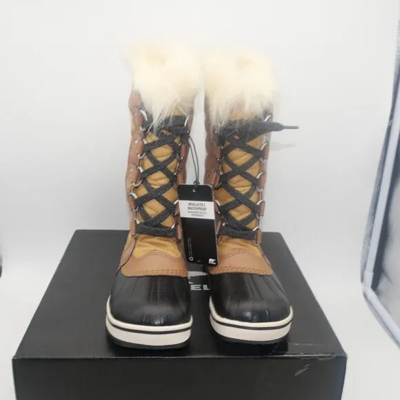 NEW Sorel Tofino II Youth 1 Winter Snow Boots WP Insulated Curry Brown Big Kids