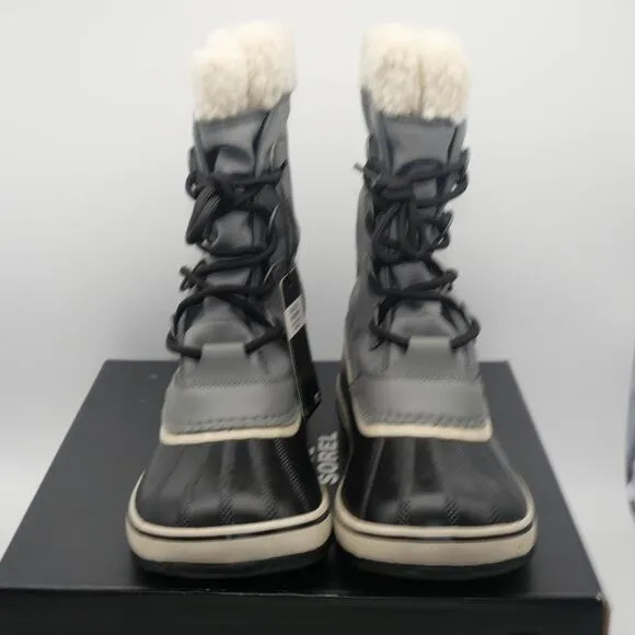 NEW Sorel Winter Carnival Boots Women's 7 Quarry Gray Black Insulated WP