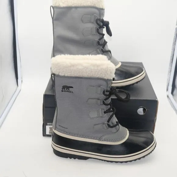 NEW Sorel Winter Carnival Boots Women's 7 Quarry Gray Black Insulated WP