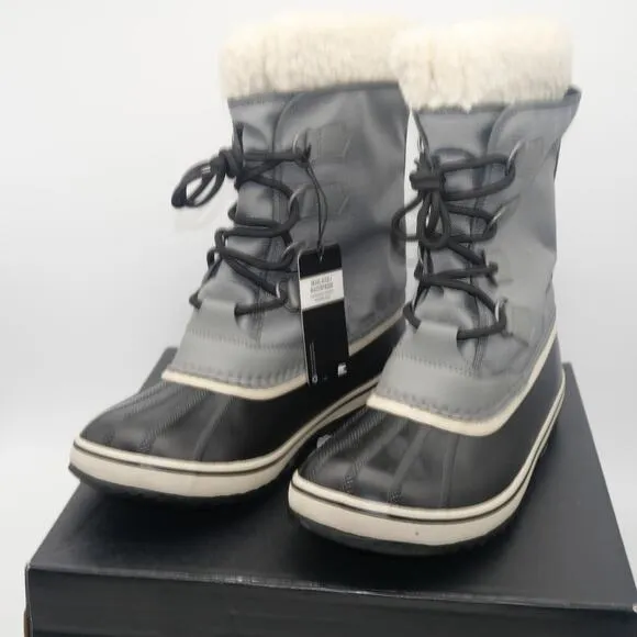 NEW Sorel Winter Carnival Boots Women's 7 Quarry Gray Black Insulated WP