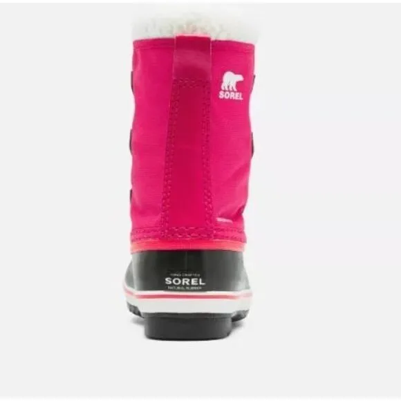NEW! Sorel Youth Yoot Pac Nylon Waterproof Boot Bright Rose Pink Big Kid Size 7