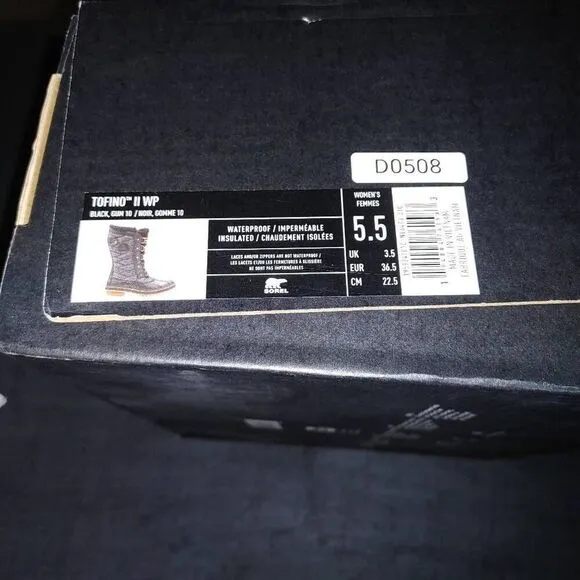 New Sorel Tofino II Waterproof Boots Black 5.5