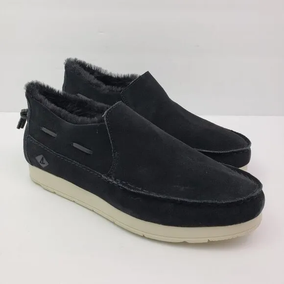 NEW Sperry Moc Sider WR Mens Size 9.5 Black Suede Comfort Shoes STS23724