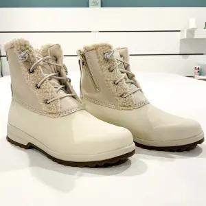 New Sperry Winter Boots Womens 8.5 Maritime Repel Teddy Snow Ivory Waterproof
