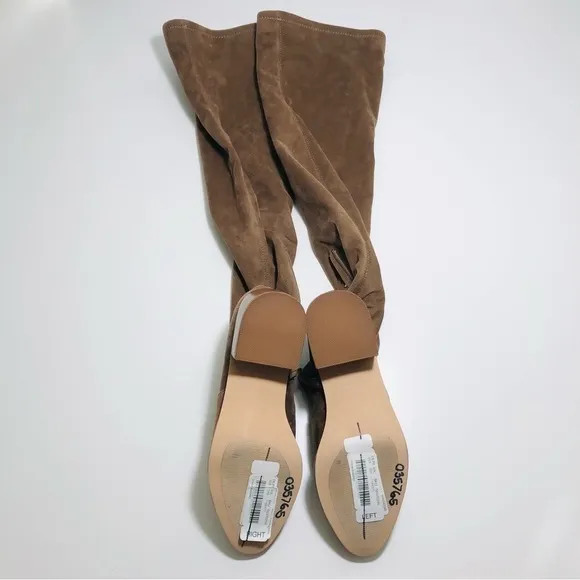 NEW Steve Madden Sadie Over-The-Knee Block Heel Boots in Light Taupe size 6.5