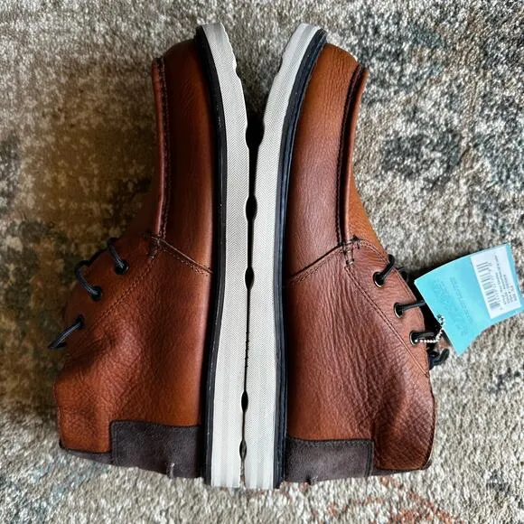 NEW Toms Men's Chukka Boots Waterproof Pull Up Leather Brown Size 11.5
