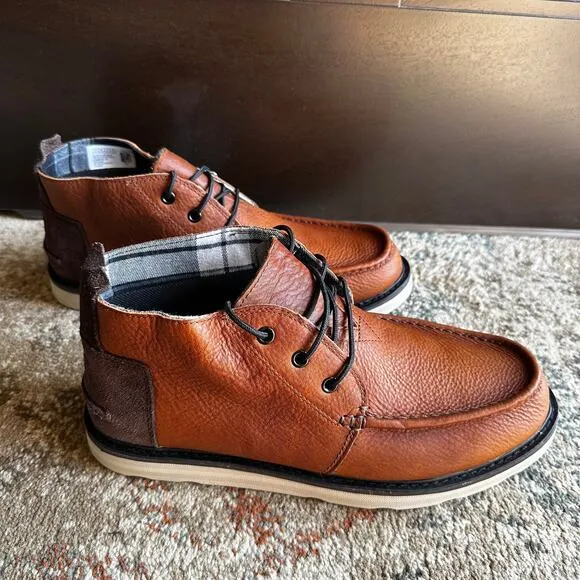 NEW Toms Men's Chukka Boots Waterproof Pull Up Leather Brown Size 11.5