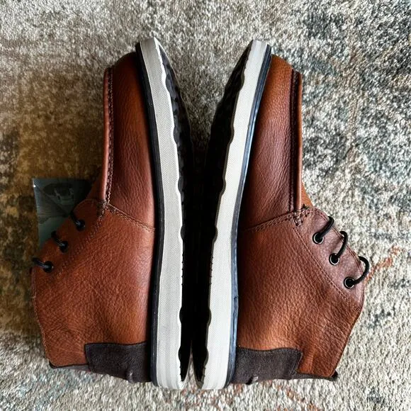 NEW Toms Men's Chukka Boots Waterproof Pull Up Leather Brown Size 11.5